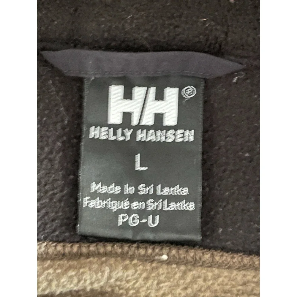 Helly Hansen Mens Fleece Vest Lg Olive‎ Green Black Full Zip Mock Neck Gorpcore